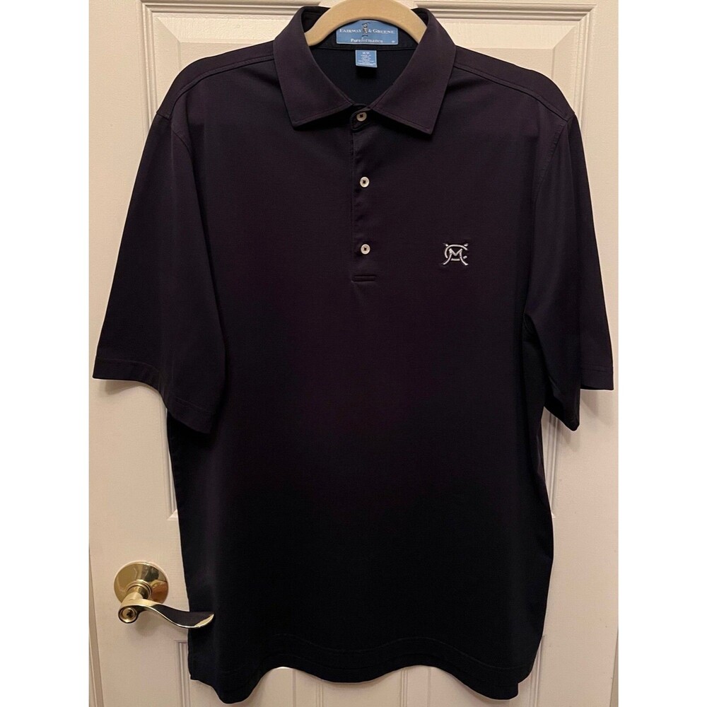 Merit Club Golf Course Illinois Fairway & Greene Golf Shirt Men's Size M - Navy